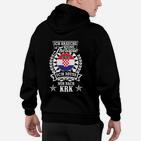 Kroatisches Wappen Hoodie Schwarz, Spruch Therapie brauche ich nicht, nur KRK