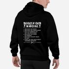 Lustiges Schwarzes Hoodie mit Küchenregeln-Aufdruck, Humorvolle Kleidung