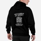 Mechaniker im Dienst Hoodie, Lustiges Spruch Design für Handwerker