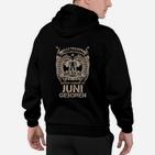 Personalisiertes Juni Königinnen Geburtstags-Hoodie in Schwarz