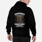 Schwarzes Biker-Hoodie mit Adler & Keine Gnade Motiv