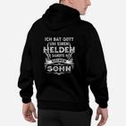 Schwarzes Herren-Hoodie Gott sandte mir meinen Sohn – Held Design