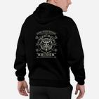 Schwarzes Herren Hoodie mit Bruderschaft Spruch, Motiv für Männer