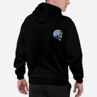 Schwarzes Herren Hoodie Totenkopf-Design in Blau und Weiß, Stilvolles Mode