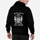 Schwarzes Hoodie für Herren, Löwen-Motiv & Motivationsspruch