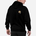 Schwarzes Hoodie Grafikdruck Brust, Trendiges Design Oberteil