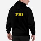 Schwarzes Hoodie mit Gelbem FBI-Aufdruck, Stylisches Statement Tee