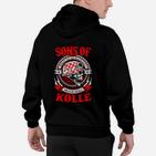 Schwarzes Hoodie Sons of Köln mit Totenkopf-Design, Biker-Stil