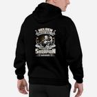 Schwarzes Skorpion Hoodie für Herren mit heldenhaftem Spruch