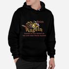 Angler Hoodie mit lustigem Spruch, Fischmotiv Wurm Wackeln