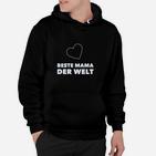 Beste Mama der Welt Schwarzes Hoodie, Muttertag Herz Design