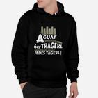 Bier-Spruch Herren Hoodie Schwarz, Lustiges 6er Tragerl Design