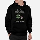 Damen Hoodie Wein & Hund Lebensnotwendig, Spruch für Hundeliebhaberinnen