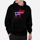 Elch Silhouette Flaggenmuster Norwegen Hoodie Unisex, Trendiges Design