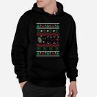 Festliches Herren Hoodie, Weihnachts Ugly Sweater Design, Schwarz