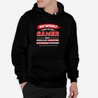 Gamer Hoodie Lustiger Spruch, 5 Minuten werden zu 5 Stunden - Schwarz