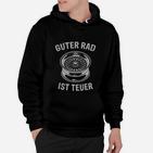 Guter Rad ist Teuer Herren Hoodie mit Felgen-Motiv – Schwarz