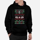 Herren Weihnachts-Ugly-Sweater-Design Hoodie in Schwarz, Lustiges Festliches Tee