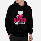 Katzen Mama Hoodie für Damen mit Herz & Kätzchen Motiv