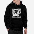 Katzenliebe & Panzer Design Schwarzes Herren Hoodie