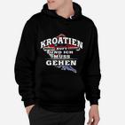 Kroatien Ruft Hoodie, Schwarzes Tee für Urlauber