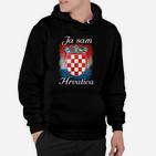Kroatien Stolz Hoodie Ja sam Hrvatica, Wappen & Flaggenfarben Design