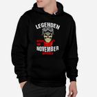 Legendäres November-Skull Hoodie, Grafikdesign für Geburtstage