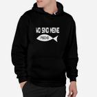 Lustiges Angler Hoodie Wo sind meine Fische? in Schwarz, Anglerbekleidung