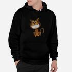 Lustiges Katzen-Gesicht Herren Hoodie in Schwarz, Tierfreund Mode