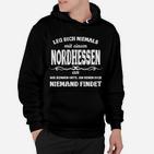 Nordhessen Slogan Hoodie, Humorvolles Design in Schwarz