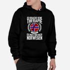 Norwegen Therapie Hoodie, Lustiges Schwarzes Tee mit Spruch