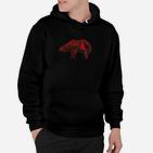 Pixel-Art Dinosaurier Hoodie für Herren, Rotes Retro-Design