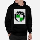 Puch-Logo Klassisches Schwarz Hoodie für Motorradfans