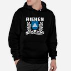 Riehen Wappen Flügel Hoodie mit Motivspruch, Schwarz