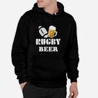 Rugby Beer Hoodie, Sportliches Hoodie mit Ball & Bier Motiv