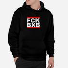 Schwarz-Rotes Statement-Hoodie mit FCK BXB-Aufdruck für Fans