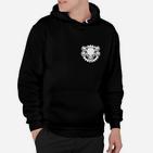 Schwarzes Herren Hoodie mit Löwen-Emblem, Modisches Design