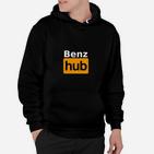 Schwarzes Hoodie mit Benz Hub Logo-Print, Modisches Design