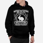 Schwarzes Hoodie mit Hase & Spruch für Tierfreunde