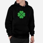 Schwarzes Hoodie mit Kleeblatt-Muster, Irisches Glückssymbol