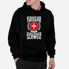 Schwarzes Hoodie Therapie in der Schweiz mit Schweizer Kreuz