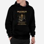 Schwarzes Ingenieur Hoodie, Skelett Motiv mit Spruch