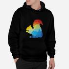 Silhouette Eichhörnchen Bunt Geschenk Hoodie