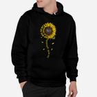 Sonnenblumen-Design Schwarzes Hoodie mit Aufschrift, Sommerliches Tee