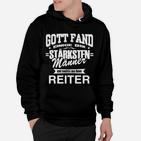 Stärkste Männer zu Reitern Hoodie, Herren Spruch Tee – Schwarz