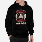 Sternzeichen Waage Hoodie, Schwarzes Hoodie mit Spruch & Symbol