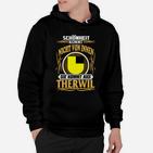 Therwil Slogan Schwarzes Hoodie, Gelber Aufdruck - Schönheit aus Therwil