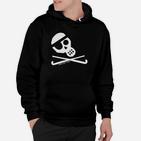 Totenkopf & Golfschläger Herren Hoodie, Schwarz Sportlich-Design