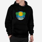 Tropisches Sonnenuntergang Palmen Herren Hoodie, Sommer Strand Design