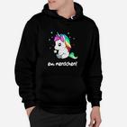 Unisex Hoodie Einhorn & Ew, Menschen! Spruch, Schwarz